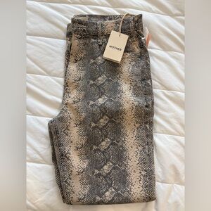 MOTHER Boa Babe Snake Print Hustler Flood Jeans